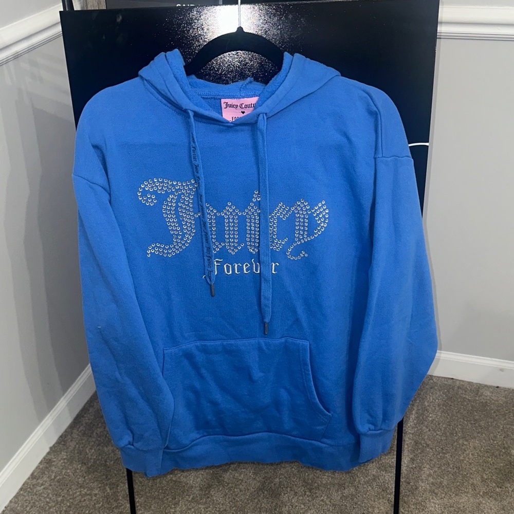 Juicy Couture Vibrant Blue Hoodie with Sparkling Logo